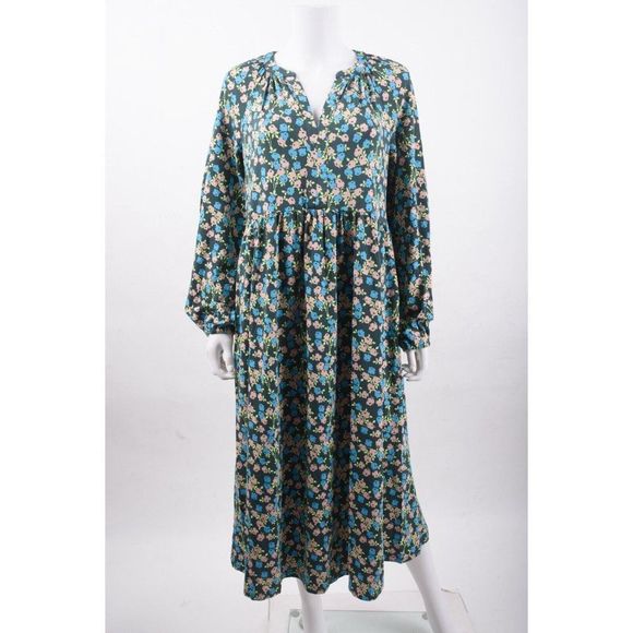 Boden Womens Willow Midi Jersey Dress UK 12 US 8 Green Floral D0037 NWT - Picture 1 of 6